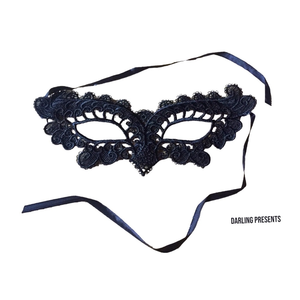 Lace Masquerade Ball Face Mask Unisex Color Black